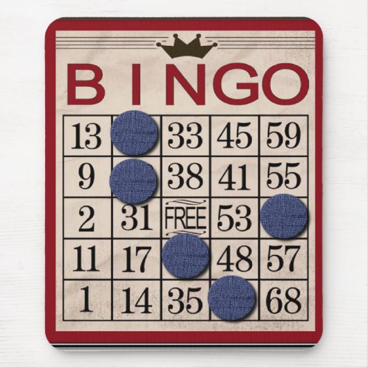 Retro Bingo-Karte lustig Mousepad (Vorne)