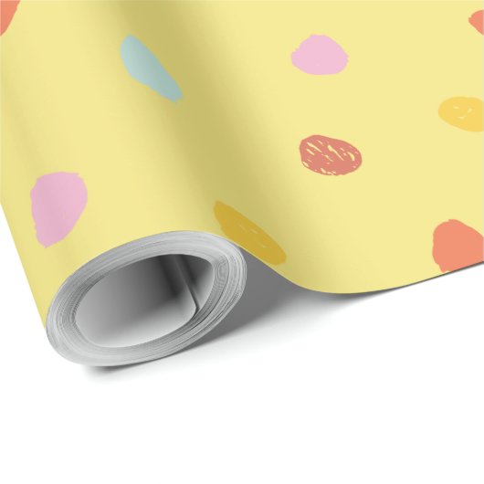 Retro Bio Polka Dot Inspiriert von Palm Springs Geschenkpapier (Rolleneckpunkt)