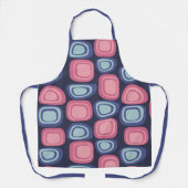 Retro Bio Rechtecke Blau und Rosa Schürze (Vorderseite)