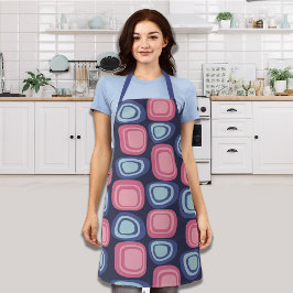 Retro Bio Rechtecke Blau und Rosa Schürze