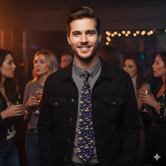 Retro-Biolumineszenz-Pilze Krawatte