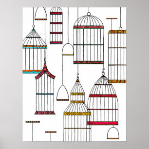 Retro Bird Cases Poster