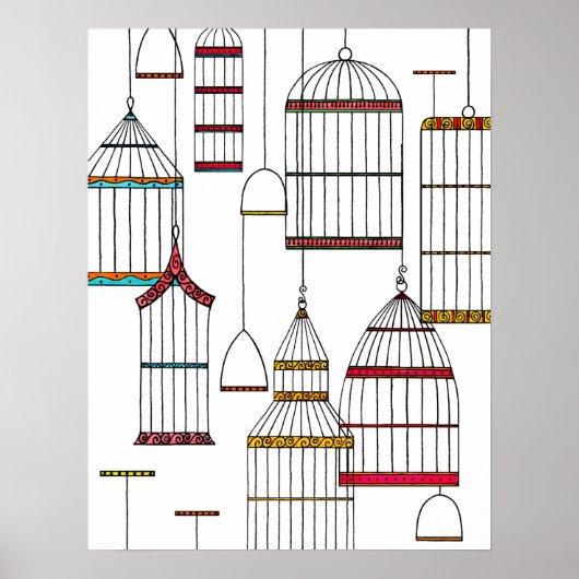 Retro Bird Cases Poster (Vorne)