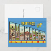 Retro Birmingham AL Gruß Postkarte (Vorne/Hinten)