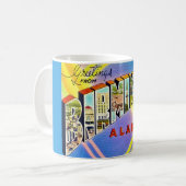 Retro Birmingham AL Postcard Tasse (Vorderseite Links)