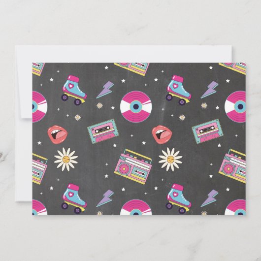 Retro Birthday 70er 80er 90s Disco Foto Einladung (Rückseite)