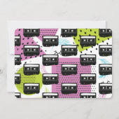 Retro Birthday 80er 90s wirft Einladung zurück (Rückseite)