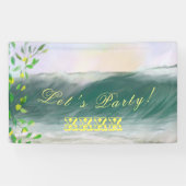 Retro Birthday Beach Picnic Party Banner (Horizontal)