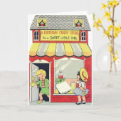 Retro Birthday Card für süße kleine Mädchen Karte (Gelbe Blume)