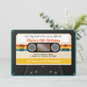 Retro Birthday Einladung Cassette MixTape Musik (Stehend Vorderseite)