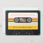 Retro Birthday Einladung Cassette MixTape Musik (Rückseite)