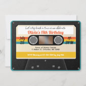 Retro Birthday Einladung Cassette MixTape Musik (Vorderseite)