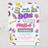 Retro Birthday Einladung, gedruckt oder digital Einladung (Vorne/Hinten)