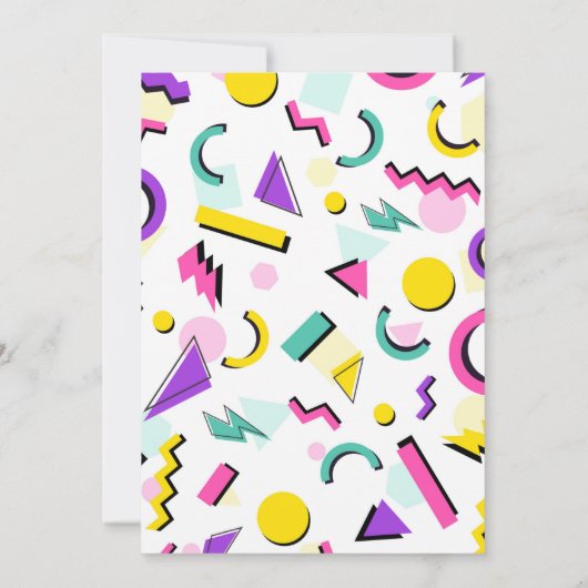 Retro Birthday Einladung, gedruckt oder digital Einladung (Rückseite)