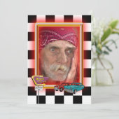 Retro Birthday Foto Einladung (Stehend Vorderseite)