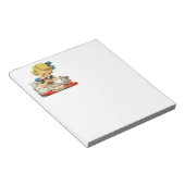 Retro Birthday Girl Cake Cat Children Artwork Notizblock (angewinkelt)