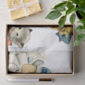 Retro Birthday Girl Cake Cat Children Artwork Seidenpapier (Geschenk)