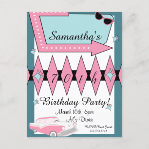 Retro Birthday in jedem Alter der 1950er Jahre Postkarte