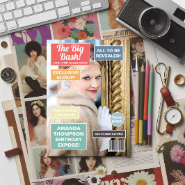 Retro Birthday Magazine Cover Invitation Einladung