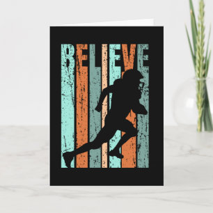 Retro Birthday Mens American Football Orange Green Karte