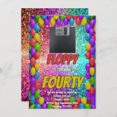 Retro Birthday Mixtape Backback Party laden ein Einladung (Vorne/Hinten)