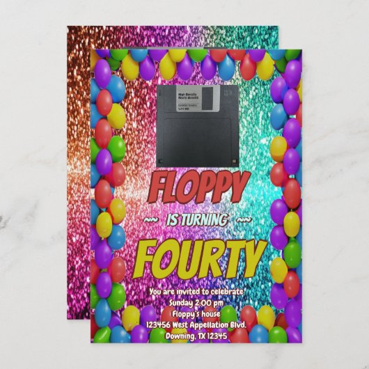 Retro Birthday Mixtape Backback Party laden ein Einladung (Vorne/Hinten)