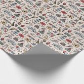 Retro Birthday Muster Wrapping Paper Geschenkpapier (Ecke)