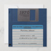 Retro Birthday Party, Diskette Einladung (Vorderseite)