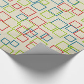 Retro Birthday Party Squares Wrapping Paper Geschenkpapier (Ecke)