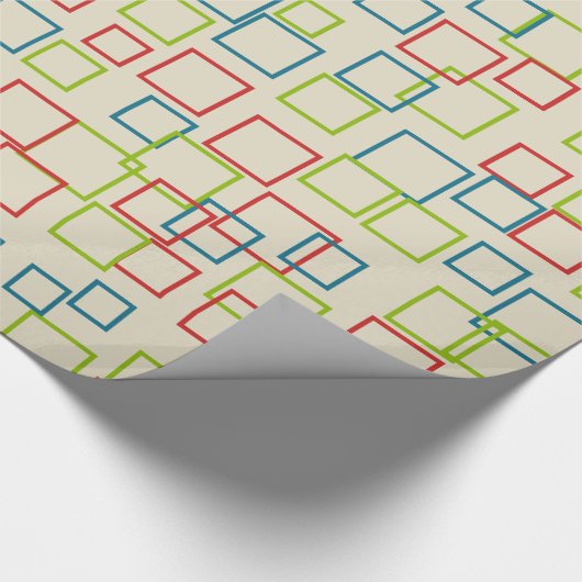 Retro Birthday Party Squares Wrapping Paper Geschenkpapier (Ecke)