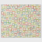 Retro Birthday Party Squares Wrapping Paper Geschenkpapier (Flach)