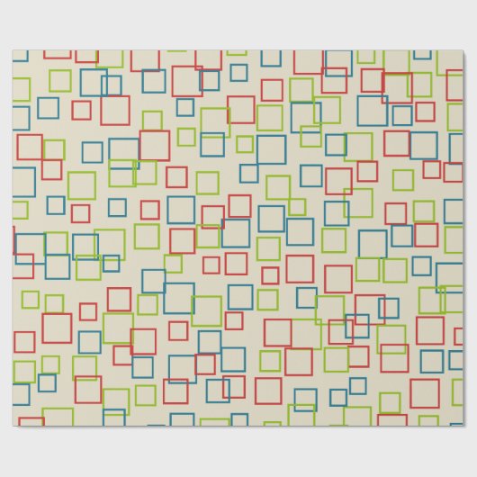 Retro Birthday Party Squares Wrapping Paper Geschenkpapier (Flach)