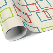 Retro Birthday Party Squares Wrapping Paper Geschenkpapier (Rolleneckpunkt)