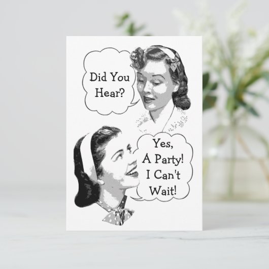 Retro Birthday Party V2 Einladung (Stehend Vorderseite)