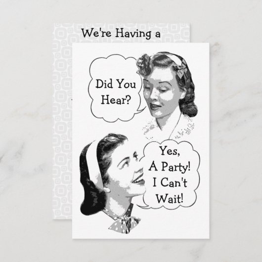 Retro Birthday Party V2 Einladung (Vorne/Hinten)