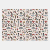 Retro Birthday Pattern Geschenkpapier Set (Vorderseite)