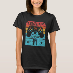 Retro Birthday Video Game 11 Jahre alter Gamer Lev T-Shirt