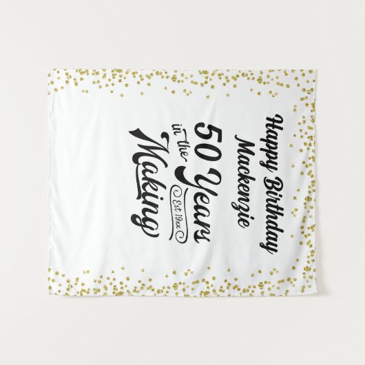 Retro Birthday Years in the Making Custom Wandteppich (Vorderseite (Horizontal))