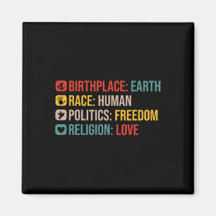 Retro Birthplace Earth Race Menschliche Politik Fr Magnet