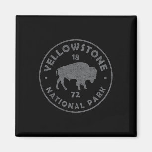 Retro Bison Yellowstone Nationalpark 1872 Wandern Magnet