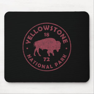 Retro Bison Yellowstone Nationalpark 1872 Wandern Mousepad
