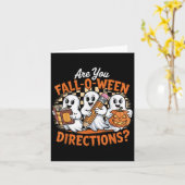 Retro Bist du Fall O Ween Richtungen Geist Hallowe Karte (Gelbe Blume)