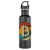 Retro-Bitcoin-Logo Edelstahlflasche (Vorderseite)