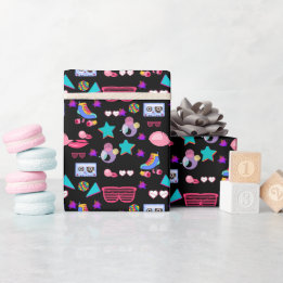 Retro black 80s Costume Vibrant culture pop Geschenkpapier