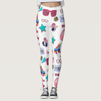 Retro black 80s Costume Vibrant culture pop Leggings