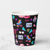Retro black 80s Costume Vibrant culture pop Pappbecher (Vorderseite)