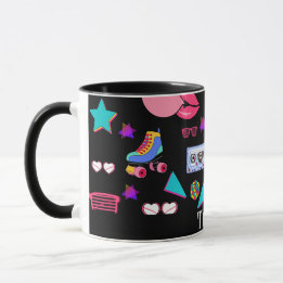 Retro black 80s Costume Vibrant culture pop Tasse