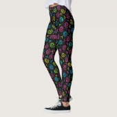 Retro Black and Neon Doodle Pattern der 80er/90er Leggings (Links)