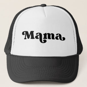 Retro Black and White American Mama Nickname Mama Truckerkappe