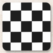 Retro Black and White Checkerboard Drinks Coasters Untersetzer (Vorderseite)